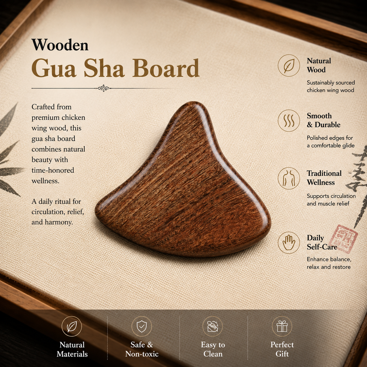 Puyun Sandalwood Gua Sha Stone